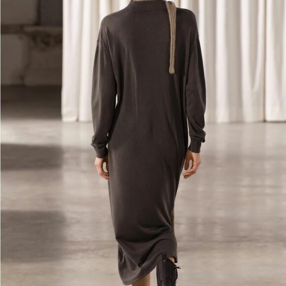 ZARA MULTIPOSITION KNIT DRESS WITH SIDE BUTTONS SIZE S NWT - Picture 5 of 10